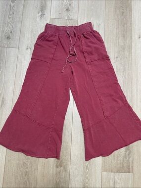 EASEL Wide-Leg Pants -S- Dusty Rose
